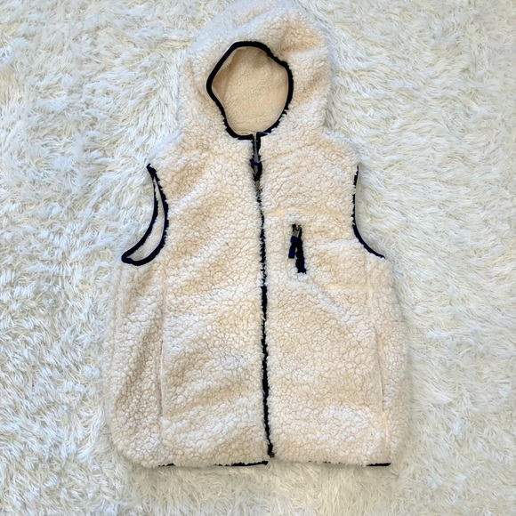 Original Weatherproof Vintage White Teddy Sherpa Fuzzy Zip Up Vest - Picture 2 of 8
